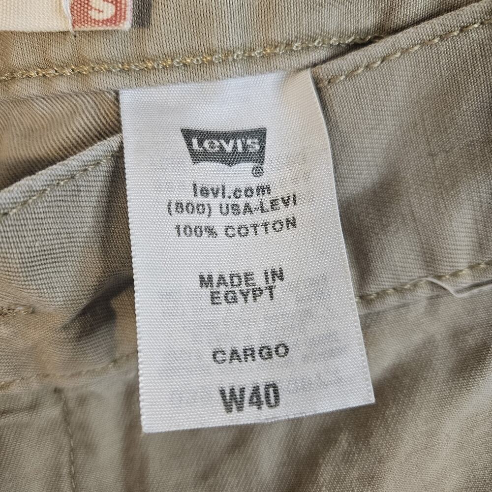 Levi's Vtg Mens 40 Beige Khaki Baggy Flap Pockets Streetwear Cargo Y2K Casual - Picture 5 of 6
